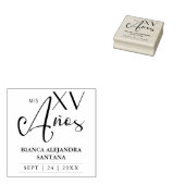 Quinceañera Spaans Rustic Fancy Typografie Rubberstempel (Gestempeld)