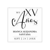 Quinceañera Spaans Rustic Fancy Typografie Rubberstempel (Afrduk)