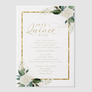 Quinceanera Spaanse bewoording Roze Goud Vellum Uitnodigingen