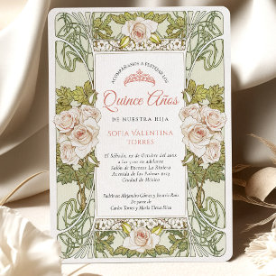 Quinceañera Spaanse Salie Groen Roze Kaart