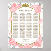 Quinceanera Spaanse Zitkaart Teken Butterflys Poster (Voorkant)