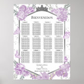 Quinceanera Spaanse Zitkaart Teken Butterflys Poster (Voorkant)