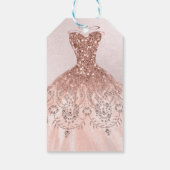 Quinceañera, Sparkle Gown, Faux Roos Gold Cadeaulabel (Achterkant)