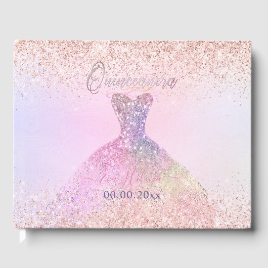 Quinceañera, Sparkle Gown, Katoenen Snoep Gastenboek (Voorkant)