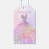Quinceañera, Sparkle Gown, Pastel Cotton Snoep Cadeaulabel (Voorkant)