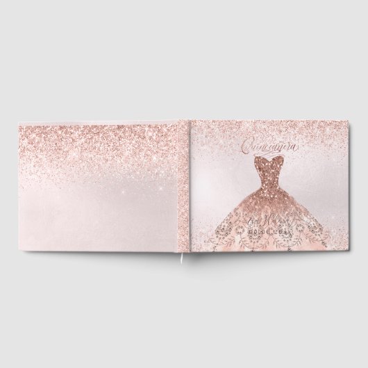 Quinceañera, Sparkle Gown, Roos Gold Gastenboek (Volledig)