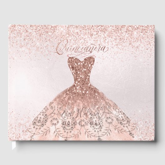 Quinceañera, Sparkle Gown, Roos Gold Gastenboek (Voorkant)