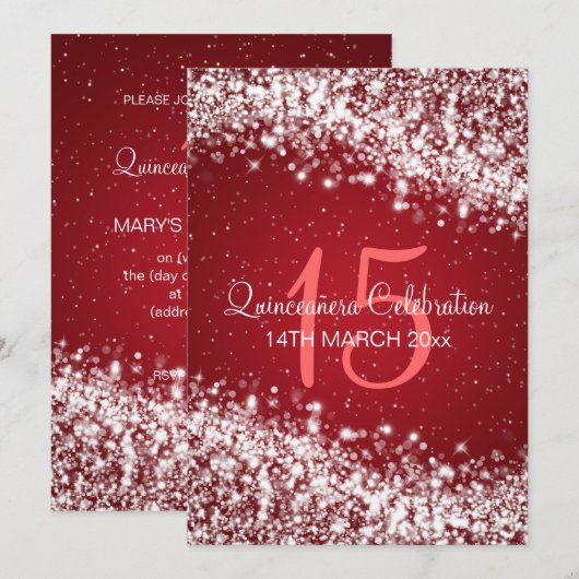 Quinceañera-sparousserend-golf-rood Kaart (Voorkant / Achterkant)