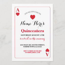 Quinceanera-speelkaart Ace Vegas Birthday Kaart