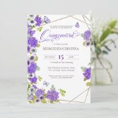 Quinceañera Spring garden floral butterfly Kaart (Staand voorkant)