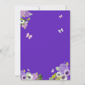 Quinceañera Spring garden floral butterfly Kaart (Achterkant)