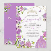 Quinceañera Spring garden florale vlinder Tiara Kaart (Voorkant / Achterkant)