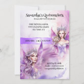 Quinceañera sprookjesprinses paarse grillige meisj kaart (Voorkant)