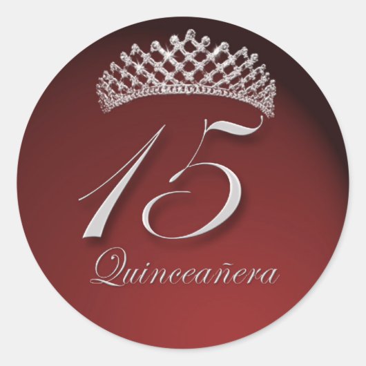 Quinceanera Stickers met Tiara (Voorkant)