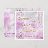 Quinceanera Sweet 15 uitnodiging (Voorkant / Achterkant)
