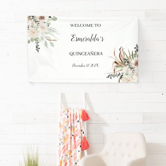 Quinceañera/Sweet 15 Welkomstteken Spandoek (Insitu)