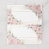 Quinceanera Sweet 16 Birthday Blush Pink Roses Plaatskaartje (Buitenkant ongevouwen)