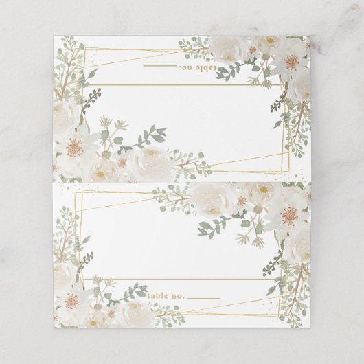 Quinceanera Sweet 16 Birthday White Ivory Flowers Plaatskaartje (Buitenkant ongevouwen)