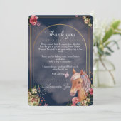 Quinceañera/Sweet 16 Paard ontwerp Dank u Opmerkin Kaart (Staand voorkant)
