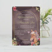 Quinceañera/Sweet 16 Paard ontwerp uitnodiging (Staand voorkant)