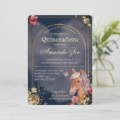 Quinceañera/Sweet 16 Paard ontwerp uitnodiging (Staand voorkant)