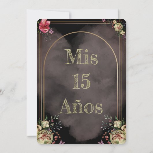 Quinceañera/Sweet 16 uitnodiging met paard ontwerp (Achterkant)