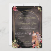 Quinceañera/Sweet 16 uitnodiging met paard ontwerp (Voorkant)