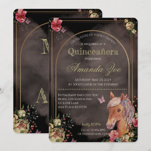 Quinceañera/Sweet 16 uitnodiging met paard ontwerp