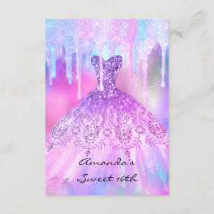 Quinceanera Sweet 16th Drips Holographic Dress Kaart