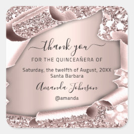QUINCEAÑERA Sweet 16th Roos Square Sticker