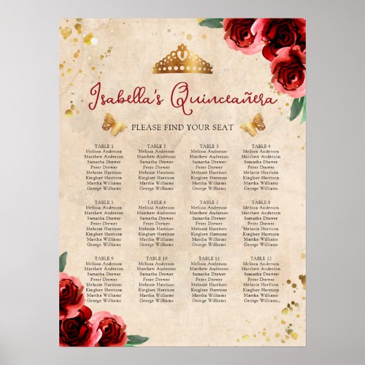  Quinceañera-tabel Poster (Voorkant)