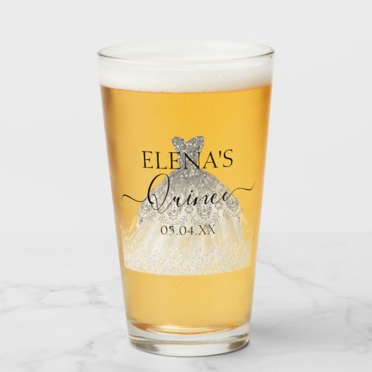 Quinceañera Tall Glass Party Favor Personalized Glas (Voorkant gevuld)