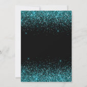 Quinceanera Teal Blue Dress Faux Glitter Bedankkaart (Achterkant)