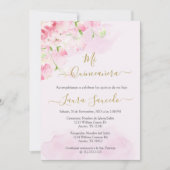 Quinceañera team kleur rosa kaart (Voorkant)