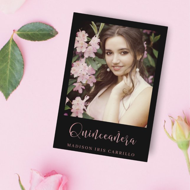 Quinceañera Tendencia Tipografía Español Oro Rosa (Creator heeft geüpload)