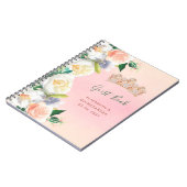 Quinceanera tiara floreert witte perzik Guest Book Notitieboek (Linkerzijde)