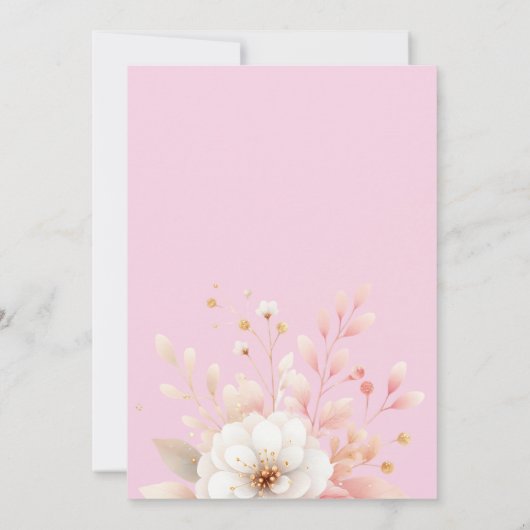 Quinceañera Tiara Meisje Roze Bloemen Vlinder Kaart (Achterkant)