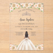 Quinceañera Tiara transparante uitnodiging (Voorkant)