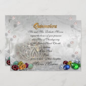 Quinceanera tiara uitnodiging (Voorkant / Achterkant)