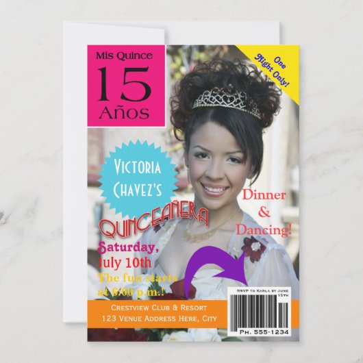 Quinceanera | Tijdschrift-Hoesje | Foto | 15e Kaart (Voorkant)