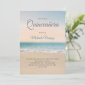 Quinceañera Tropical Beach Party Invitation Kaart (Staand voorkant)