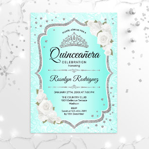 Quinceanera - Turquoise Silver Kaart