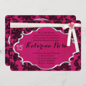 Quinceanera Uitnodiging (Voorkant / Achterkant)