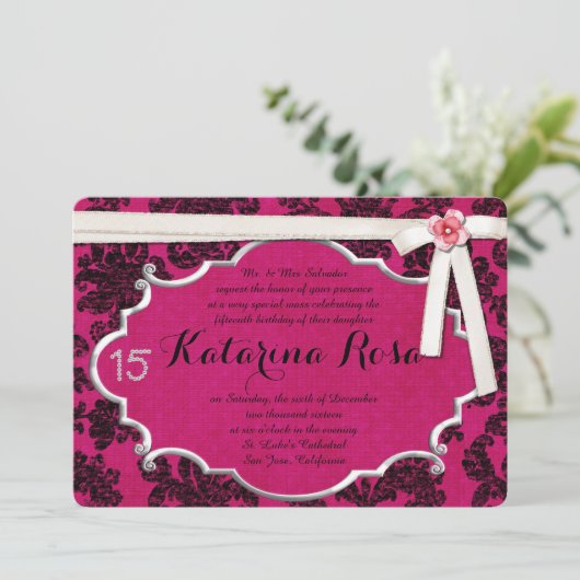 Quinceanera Uitnodiging (Staand voorkant)