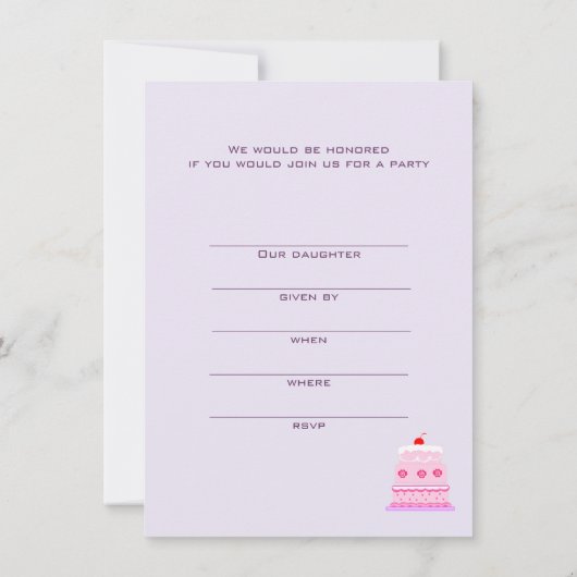 Quinceanera Uitnodiging (Achterkant)