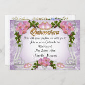 Quinceanera uitnodiging 15e verjaardag (Voorkant / Achterkant)