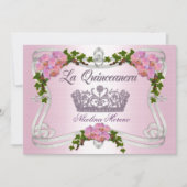 Quinceanera uitnodiging 15e verjaardag elegante ti (Voorkant)