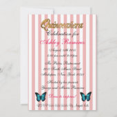 Quinceanera-uitnodiging 15e verjaardag orchideeën kaart (Achterkant)