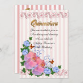 Quinceanera-uitnodiging 15e verjaardag orchideeën kaart (Voorkant / Achterkant)