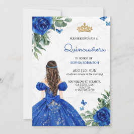 Quinceanera uitnodiging een meisje dat een blauwe 